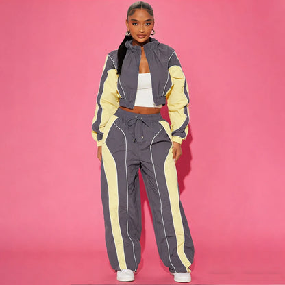 Premium Quality Nylon Tracksuit Set Zip-up Jacket Lightweight Waterproof Breathable Windbreaker Sets Training Tracksuits Women