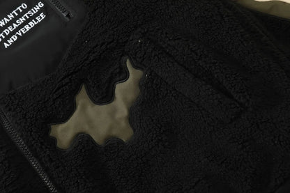 Y2K Retro Spliced Embroidered Cotton Coat Winter Warm American Loose 2024 Stand Collar Contrast Color Men's Top