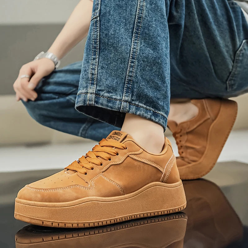 Men Casual Shoes Fashion Comfort Flat Bottomed Wear-resistant Non Slip Teenagers Outdoor Breathe Versatile Walking Board Shoes
