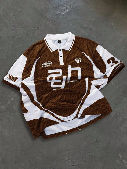 Men's Letter Print Polo Shirt