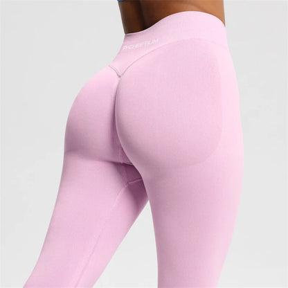 2026 Bum Shaping Leggings Women Seamless Sports Yoga Pants Low Ribbed Band Gym clothes Fitness Workout Scrunch Butt Tight