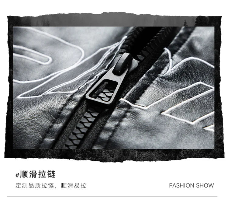 Leather Jacket Men Winter 2025 Motorcycle PU Leather Jacket Mens Stand Collar Casual Windbreaker Ropa De Hombre Slim Coat 7XL