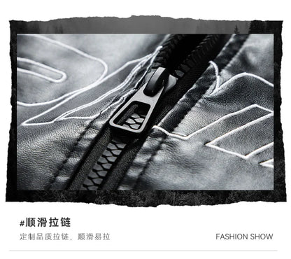 Leather Jacket Men Winter 2025 Motorcycle PU Leather Jacket Mens Stand Collar Casual Windbreaker Ropa De Hombre Slim Coat 7XL