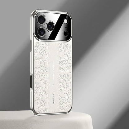 Luxurious Leather Back Electroplated Soft TPU Cover Case For iPhone 17 pro Max Air iPhone 16 15 14 ProMax
