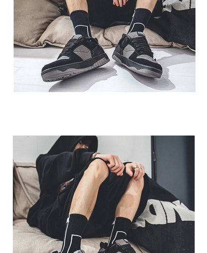 Men's Run Sneaker Walking Leather Shoes Youth Casual Cricket Shoes Fashion Trend Board Shoes Comfort Skateboard Shoes