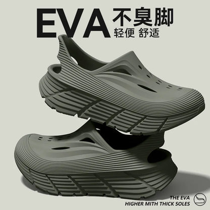 Anti slip hole shoes for men in summer 2026 new anti odor and anti poop feeling, outdoor sports EVA womens outdoor cool slippers