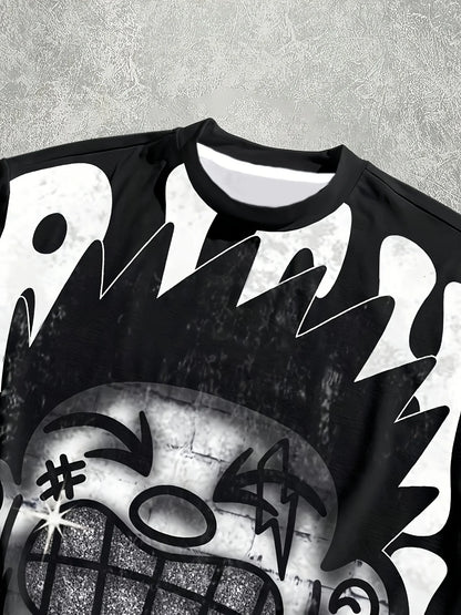 2026 Summer New Men's T-shirt - 3D Trendy Streetwear Pattern Print - Fashionable Street Style - Comfortable and Breathable