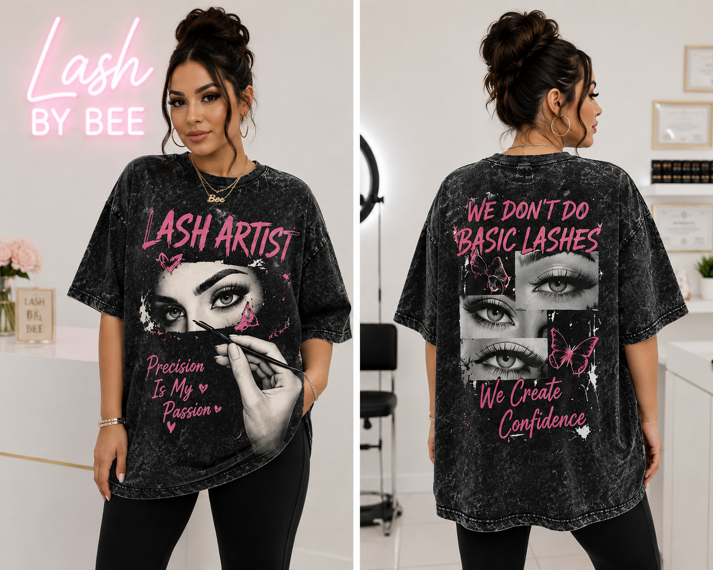 Lash Artist Acid Wash Tee – Precision Is My Passion