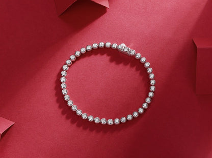 Galaxy Dream - A Luxurious And Fashionable Light Luxury Jewelry Silver Bracelet Set With Top-quality Moissanite, S925 Silver-plated Platinum