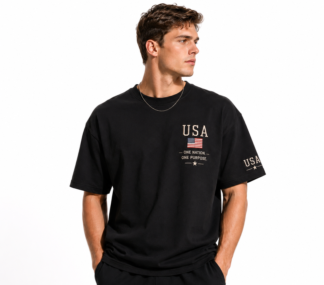 USA One Nation One Purpose Oversized Tee