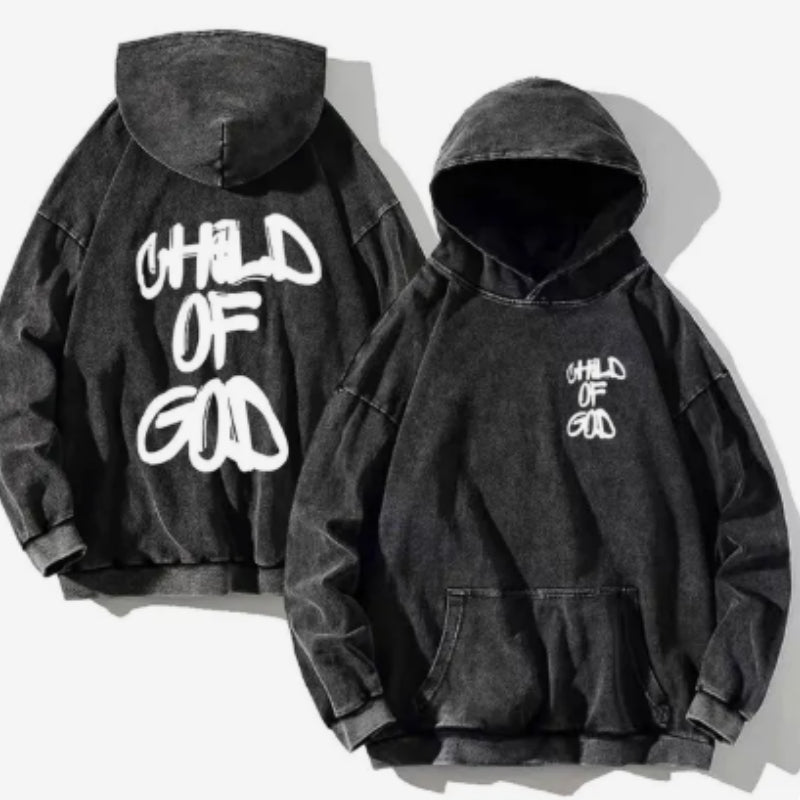 360g Heavy Cotton Distressed Washed Hoodie Drop-shoulder Loose Fit Sweatshirt