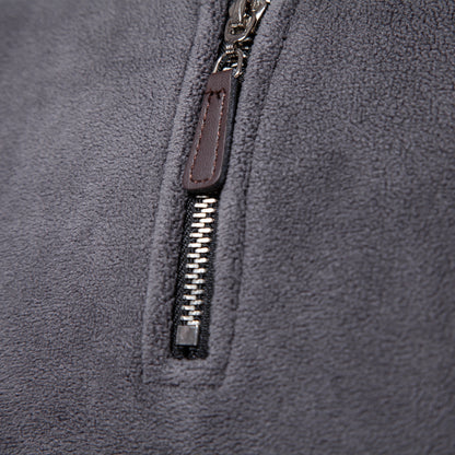 Men's Autumn And Winter New Stand Collar Half Zip Long-sleeved Sweater