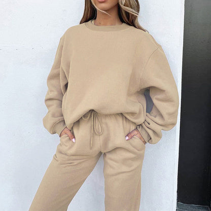 New Women's Simple Loose Sweater Trousers Sports Suit