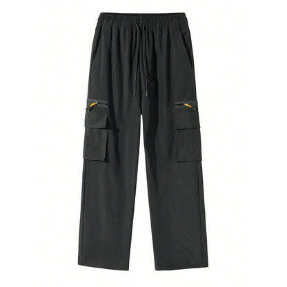 Men's Straight-Leg Multi-Pocket Loose All-Match Pants