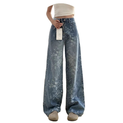 Loose-fitting Wide-leg Pants Retro Straight-leg Long Pants