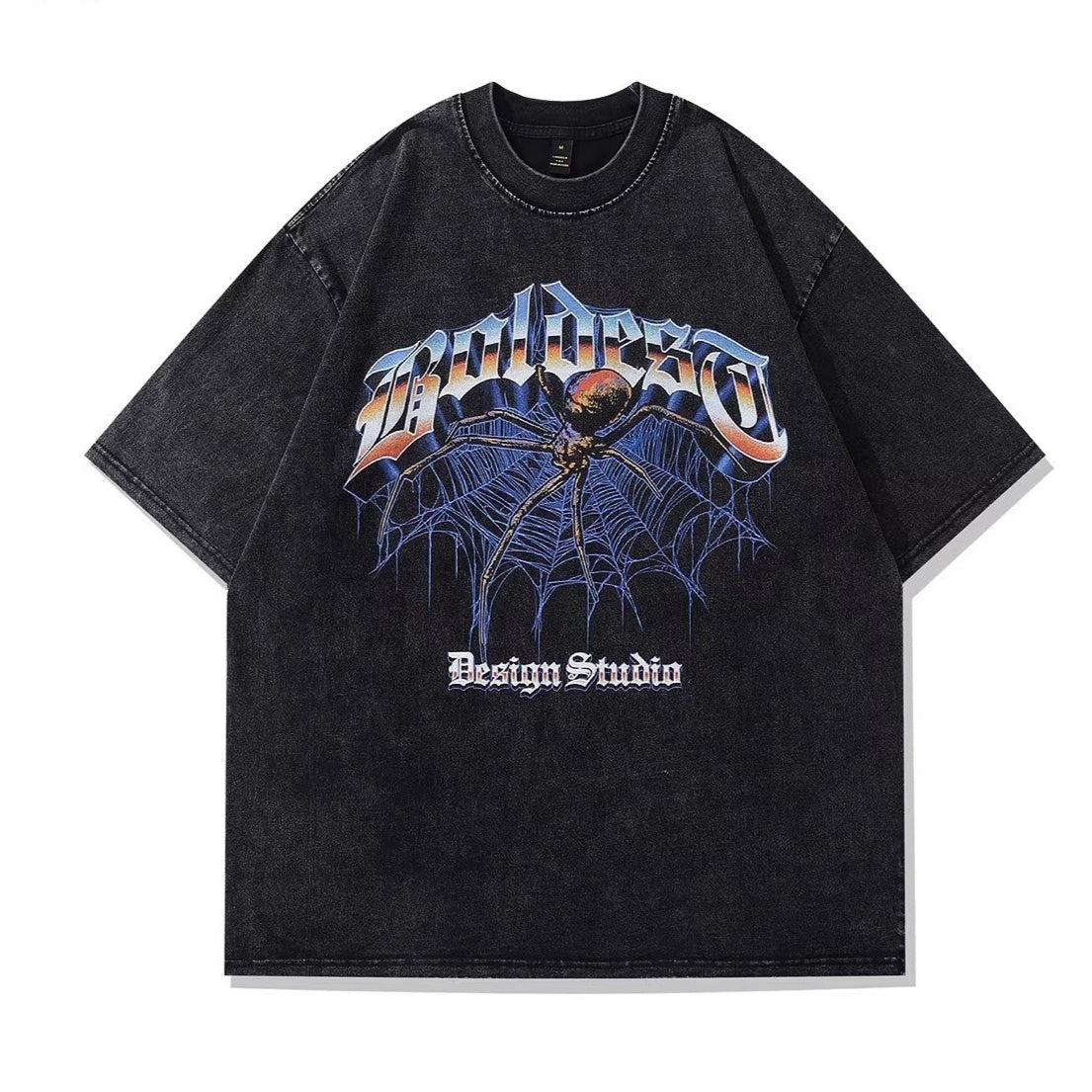 Men's And Women's Same Retro Casual Street Printed Large Short T-shirt