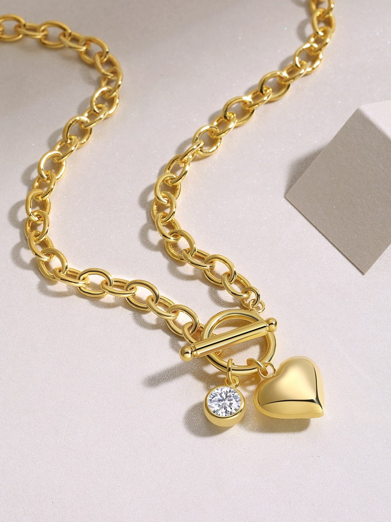 Meteor Wish - A Fashionable And Trendy Necklace Pendant Set With Top-quality Moissanite S925 And Silver Plated With Gold Can Be Tested With A Diamond Pen