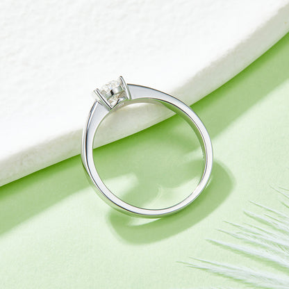 Pear-shaped Moissanite Set With Top-quality Moissanite Luxury And Fashionable Light Luxury Jewelry Silver Ring S925 Silver Electroplated With Platinum