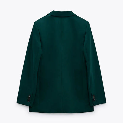 Women's New Temperament Casual Double-breasted Slim Suit Jacket