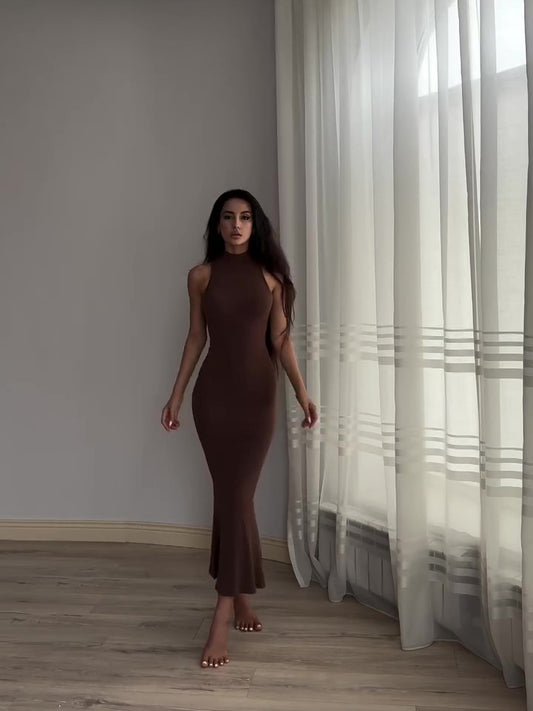 Solid Color Sleeveless Bodycon Dress