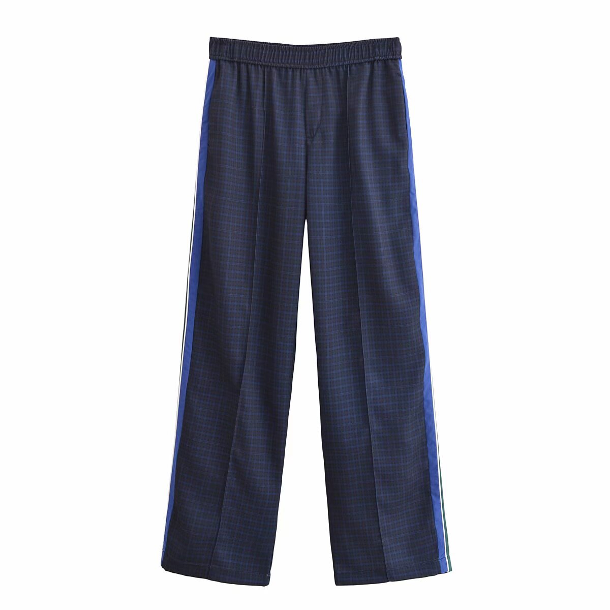 New Women's Striped Long-sleeved Zipper Jacket Casual Elastic Waist Trousers Suit