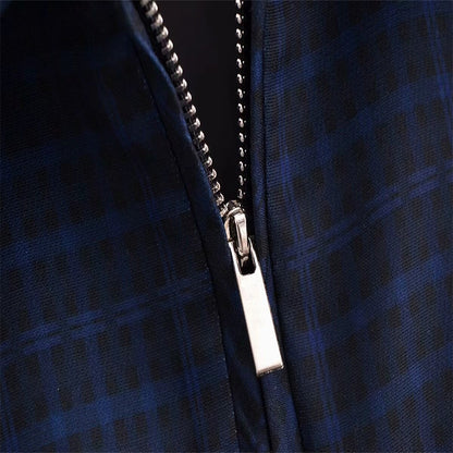 New Women's Striped Long-sleeved Zipper Jacket Casual Elastic Waist Trousers Suit