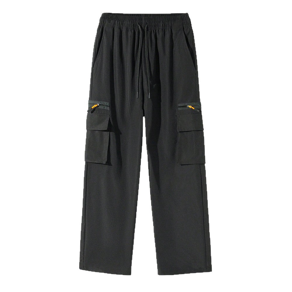 Men's Straight-Leg Multi-Pocket Loose All-Match Pants