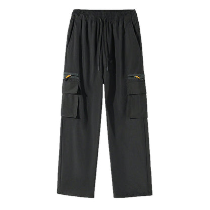 Men's Straight-Leg Multi-Pocket Loose All-Match Pants