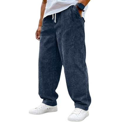 Retro Corduroy Stretch Waist Drawstring Pants